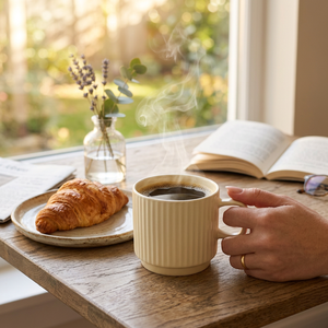 Canecas de Cerâmica Caneladas Estilo Nórdico Minimalista, Atacado a Granel em Estoque, Caneca de Chá e Café de Luxo para Casa, Escritório, Café e Festas - Product Image 5