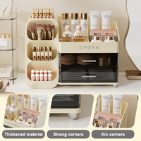 UFORU Boîte de Rangement Organisateur Maquillage en Plastique Anti-Poussière pour Salle de Bain avec Tiroir