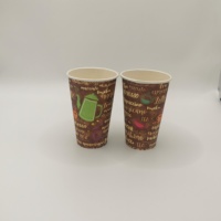 Gobelet en papier jetable à paroi simple avec couvercle, imprimé avec un logo personnalisé, revêtement PE/PLA, 8 oz, 10 oz, 16 oz, 22 oz, pour café, thé, boissons chaudes, milkshake