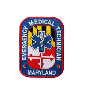 High Quality Emergency Medical Services Technician Shoulder Patch Custom Embroidery 1 Unit Embroidered Patch Patches Chenille LT