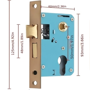 1 Ensemble de Serrure de Porte Intérieure en Alliage de Zinc, Poignée Robuste avec Corps de Serrure, Cylindre et 3 Clés pour Chambre à Coucher, Bureau, Réversible - Product Image 2