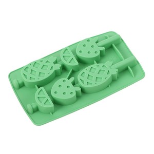 Silicone Ice <b>Cube</b> Mold Pineapple Shape With Stick For Ice Cream And Drinks <b>Light</b> Green - Product Image 1