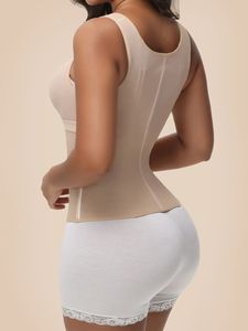 LANGQIN Femmes Sexy Sans Manches Bustier Top Shapewear Corsets Solid Color Straps Zippers Waist Cinchers Bodysuit Tops Slimming - Product Image 5