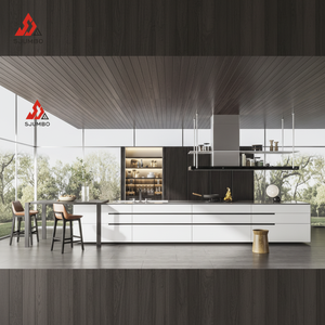 ชั้นวางของติดผนังสไตล์ยุโรปแผ่นซับสำหรับตู้ครัวไม้อัดพร้อมประตูกระจก - Product Image 1