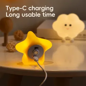 Lampe murale LED <span class=keywords><strong>rechargeable</strong></span> en silicone, veilleuse <span class=keywords><strong>lune</strong></span> pour bébé, intensité réglable, portable, mignonne, pour chambre d'enfant, décorative, à fixer - Product Image 4
