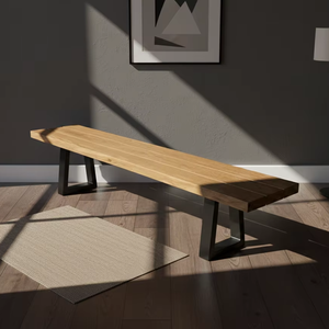 ม้านั่งโครงเหล็กไม้เนื้อแข็ง Ren Modern - ดีไซน์ทนทานสำหรับบ้าน สำนักงาน ห้องนั่งเล่น ห้องนอน ห้องรับประทานอาหาร ภายนอกอาคาร โรงแรม อพาร์ตเมนต์ โรงยิม - Product Image 5