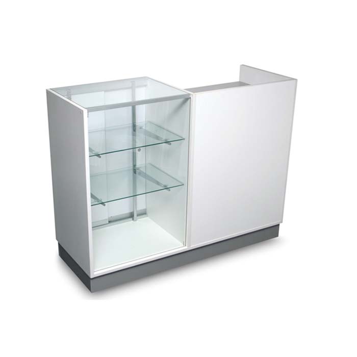 Glass Wooden Cash Counter Table Modern Luxury Design