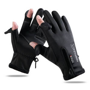 Clima frío Correr Senderismo Ciclismo Guantes <span class=keywords><strong>de</strong></span> esquí Dos dedos Fuera Invierno Pantalla táctil Guantes <span class=keywords><strong>de</strong></span> pesca impermeables a prueba <span class=keywords><strong>de</strong></span> viento - Product Image 1