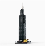 Torre Willis de Chicago, EE. UU. Compatible con Bloques de Construcción de Piezas Pequeñas, Juguetes Educativos de Ensamblaje para Niños