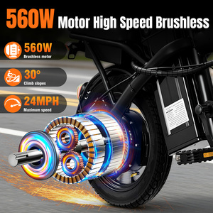 For Professional OEM 14" Mini Folding Electric Bike-Lightweight 3-Speed Brushless Motor Portable Women's City Bike - Product Image 4