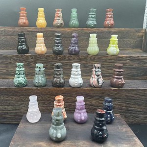Piedras Naturales de 4 cm, Gemas de Cristal, Muñeco de Nieve Navideño, Regalos Únicos, Piedras Curativas de Cristal, Regalos de Navidad - Product Image 1