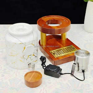 Dispenser per Bevande in Ceramica e Acciaio Inox Lefeng con Supporto in Legno Massello 10L Erogatore Elettrico per Bevande Fredde Bianco Oro per Hotel e Ristoranti - Product Image 6