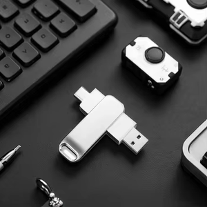 Biểu tượng tùy chỉnh 2-in-1 kim loại <span class=keywords><strong>USB</strong></span> Type-C <span class=keywords><strong>Flash</strong></span> <span class=keywords><strong>Drive</strong></span> 16GB 32GB tốc độ cao U đĩa Bộ nhớ khuyến mại Quà Tặng - Product Image 3