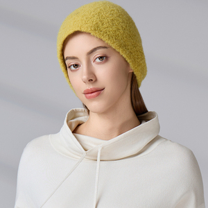 Gorro de Invierno Personalizado con Logotipo Bordado, Gorro de Punto Informal para Exteriores, Gorro de Lana de Alpaca para Mujer - Product Image 3