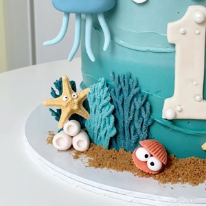 Molde de silicona de grado alimenticio con temática marina, forma de algas marinas, coral, concha y cangrejo, herramientas de repostería DIY para decoración de pasteles y galletas - Product Image 6