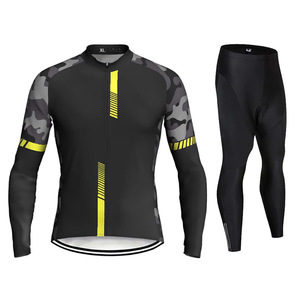 Completo da Ciclismo Unisex a Maniche Lunghe, Maglia Antivento e Traspirante per MTB e Bici da Strada, Personalizzazione Logo e Acquisti all'Ingrosso Disponibili - Product Image 1