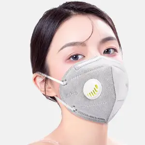 Mode Opvouwbare Kn95 Wegwerp Stof Gezichtsmasker Met Gezichtsbescherming Ventiel Ademhalingstoestellen & Maskers