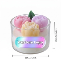Bougies parfumées originales en forme de pivoine 3D, élégantes et uniques, avec logo personnalisé, pour boutique, Thanksgiving, Diwali
