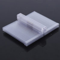 Lámina hueca de policarbonato transparente de 12 mm con cierre en U, antifiltraciones, estable, tipo panal simple con doble gancho para invernadero