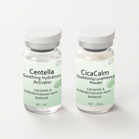 Ensemble de poudre lyophilisée d'oligopeptides fermentés et sérum réparateur de la barrière cutanée à la Centella Asiatica pour le visage sensible et l'atténuation des rougeurs