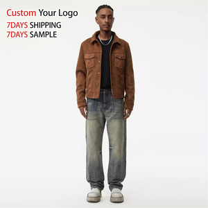 Jeans en denim streetwear personnalisés de haute qualité, coupe large, vintage délavé, style baggy droit pour hommes, vente en gros - Product Image 1