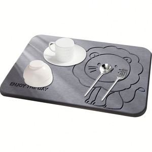 Tapis de séchage rapide en pierre de diatomée antibactérienne pour salle de bain et cuisine, idéal pour comptoir de cuisine et salle de bain - Product Image 2