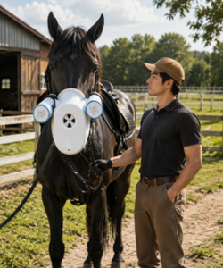 Nébuliseur pour chevaux avec masque, dispositif d'inhalation équine pour les soins respiratoires vétérinaires, traitement respiratoire pour chevaux et ânes - Product Image 1