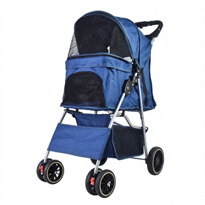 Carrito <span class=keywords><strong>Plegable</strong></span> para Perros y Gatos de 8 Ruedas, Color Azul, para Perros de Tamaño <span class=keywords><strong>Mediano</strong></span> y Pequeño, Transportín para Mascotas - Product Image 1