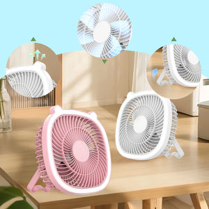 מאוורר שולחן נטענת ארוך טווח עם אור הוביל 3 מהירויות 500 מאוורר usb מופעל מאוורר usb עבור שולחן עבודה ו-מיטה - Product Image 4