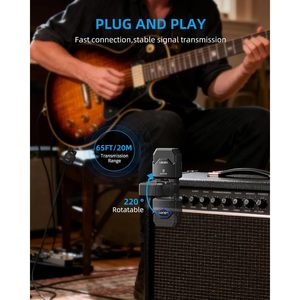 Lekato Wireless Guitar System 2.4GHz Transmitter Receiver With Charging <b>Box</b> For Guitar Bass Electric Violin Keyboard - Product Image 5