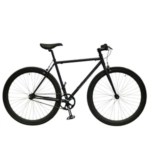 黑色定制优质700x28C单速自行车钢架复古固定齿轮自行车