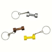 Paire d'haltères multifonctionnelles pour entraînement à domicile, design personnalisé, porte-clés en métal DIY CHAVEIRO, porte-clés design en forme d'haltères de gym