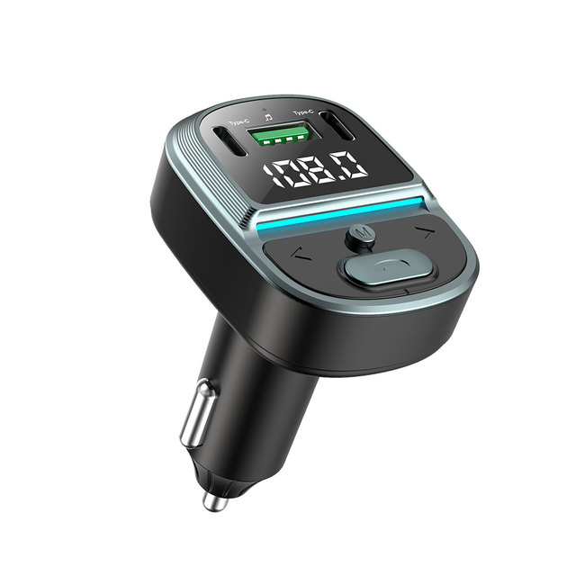 BT5.4 Portable Car MP3 Player Dual Type-C Fast Charger U Disk Lossless Music Playback Heavy Bass Handsfree Call FM 1 Year