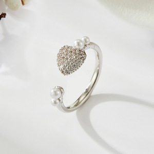 Heart Shaped Micro Pave Zircon Open <b>Ring</b> Adjustable Women's Jewelry Gift Index <b>Finger</b> <b>Ring</b> Luxury Fashion <b>Ring</b> R16623K007 - Product Image 4