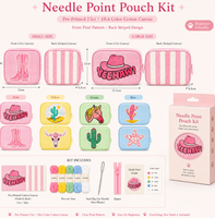 Sac à main Aceylic pour point de croix, pochette plate en toile pour présentation de travaux manuels, pochette d'insertion pour point de croix, sac pop
