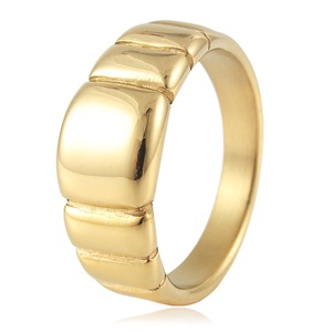 yunnique European American Style Gold <b>Ring</b> Geometric Design Women's Fashion Jewelry Gift Occasion Stainless Steel <b>Titanium</b> Steel - Product Image 1