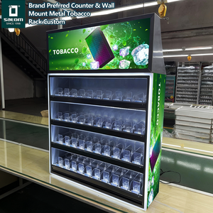 Présentoir mural métallique personnalisé pour cigarettes et tabac, idéal pour les magasins de tabac en Moyen-Orient et en Afrique - Product Image 1