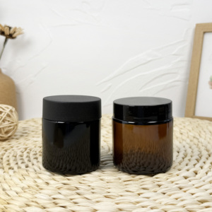Voyage petit blanc clair noir extrait d'huile pot en verre avec couvercle CR - Product Image 6