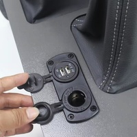 Porte-gobelets et boîte de rangement pour console centrale YBJ pour Land Cruiser modèle 2007-2021 ABS/Cuir Gris