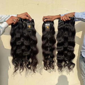 Fournisseurs de Cheveux Naturels Bruts Non Traités Ondulés et Raides, Cheveux Humains Bruts Bouclés Brésiliens, Extensions de Cheveux Humains Naturels du Temple Indien - Product Image 2