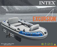 Ensemble de bateau INTEX EXCURSION 4 68324 Excursion Pêche Kayak gonflable pliable portable Pagaie Bateau à air