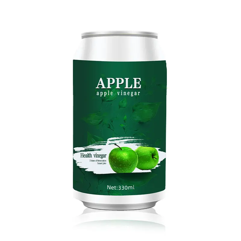 OEM अनुकूलित कैन पैकेजिंग सेब का रस किण्वित सेब सिरका पेय कम चीनी 0 वसा फलों का रस सेब साइडर सिरका पेय