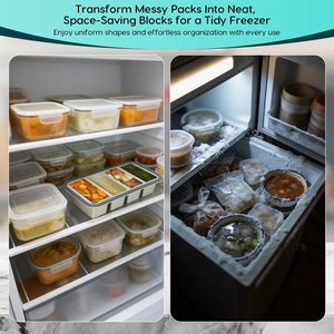 Fresh-keeper <b>Lid</b> Square Silicone <b>Freezer</b> Mold Multi-Compartment Food Storage Lunch Box <b>With</b> <b>Lid</b> Built in ML Markings - Product Image 3