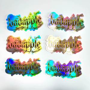 Autocollants en vinyle découpés sur mesure holographiques, imperméables, résistants aux déchirures et aux rayures, étiquettes personnalisées avec logo, adhésif durable, OEM - Product Image 1