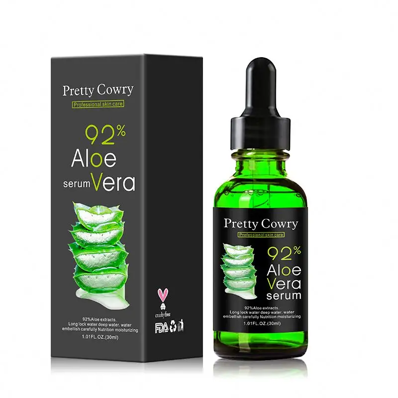 Etichetta privata Pretty cowry aloe vera siero idratante liquido lenitivo supporto vendite dirette in fabbrica OEM