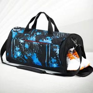 Bolsa Deportiva Geométrica para Fitness, Viajes, con Separación para Ropa Húmeda y Seca, Bolsa de Yoga Cilíndrica, Bolsa de Viaje Tipo Duffel, de un Solo Hombro - Product Image 1