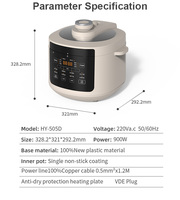 Cuisinière à pression électrique multifonction programmable 5L avec cuve intérieure antiadhésive pour usage domestique – Prix usine