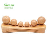 Rouleau de massage en bois pour le dos et le cou, anti-cellulite, Colombiana, outils de massage pour le remodelage du corps, thérapie en bois, boule de massage pour les pieds en bois