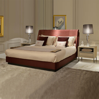 Neues Design Modernes Luxus-Villa-Lederbett mit Nachttisch Doppelbett Kingsize Luxus-Kingsize-Schlafzimmer-Set Möbel Kingsize-Bettgestell