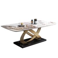 Vente directe d'usine Table de buffet rectangulaire moderne 8 places ensemble de table à manger meubles de salle à manger de luxe légers